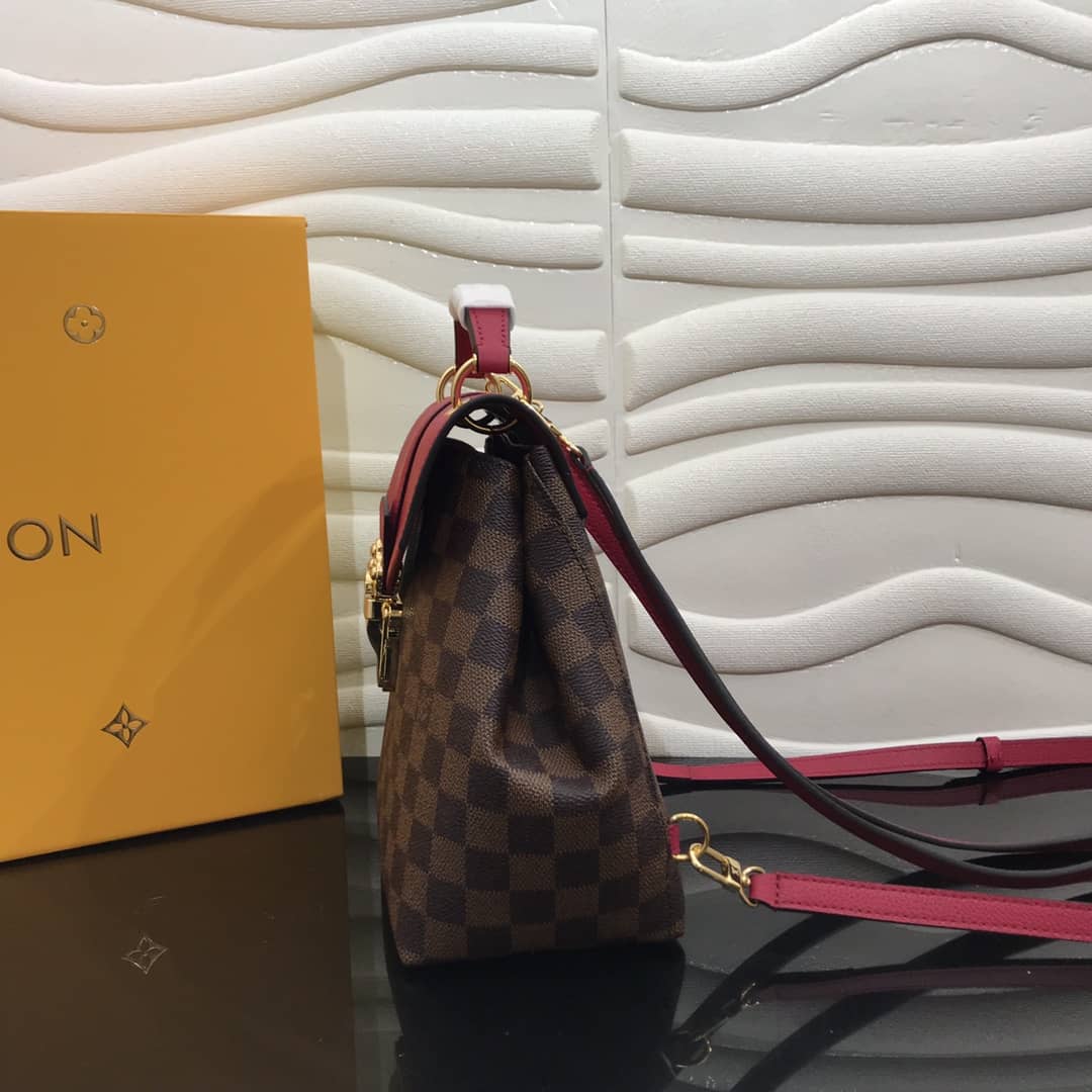 Louis Vuitton Damier Ebene Clapton Replica Backpack Pink N42262