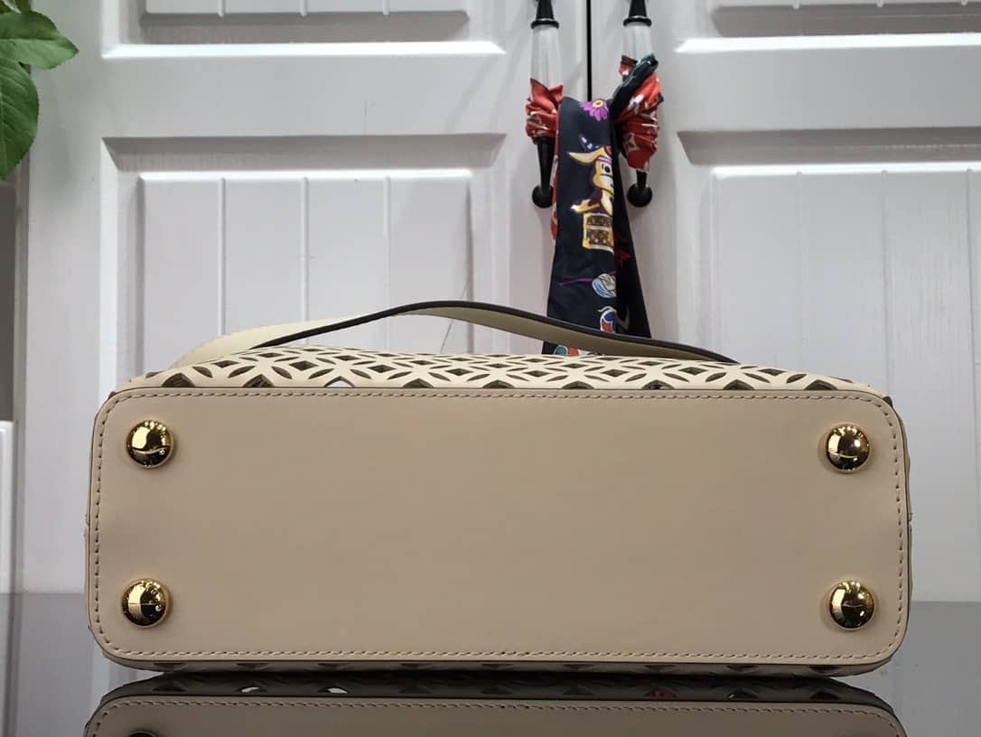 Louis Vuitton Capucines BB Cutout Leather Bag Replica Apricot M57228