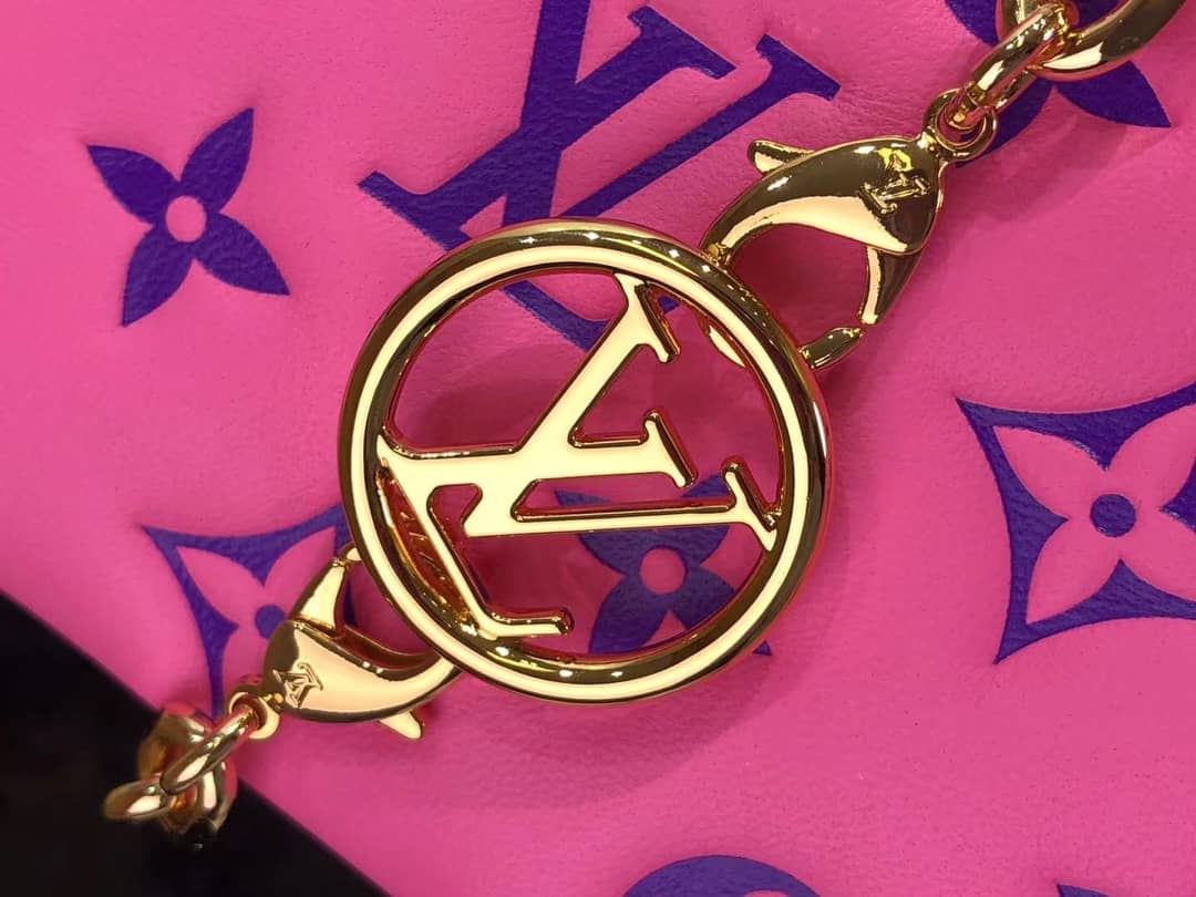 Louis Vuitton Pochette Coussin Monogram Embossed Lambskin Chain Replica Bag Pink