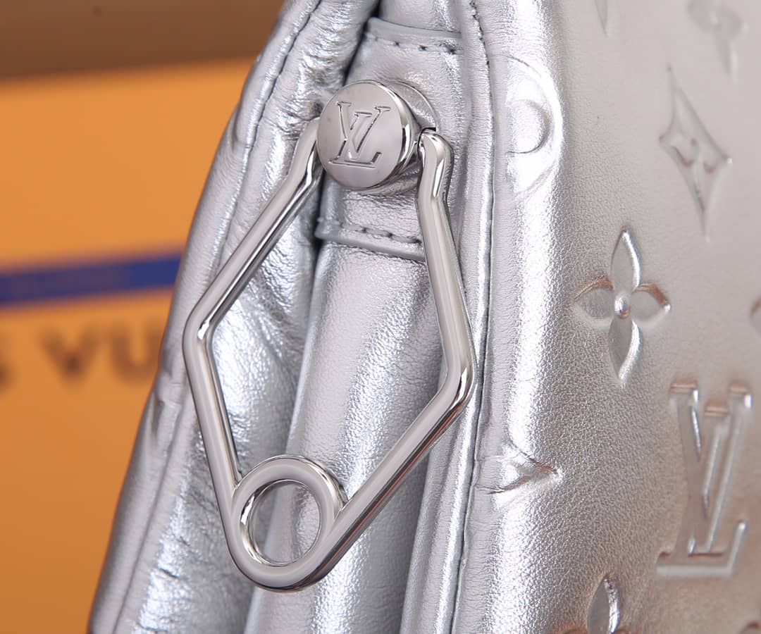 Louis Vuitton Coussin PM Monogram Embossed Replica Crossbody Bag Silver M57790