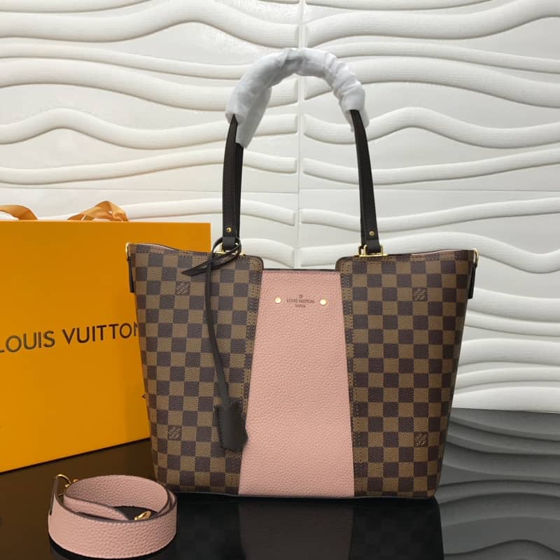 Louis Vuitton Jersey Damier Ebene Canvas Magnolia Pink Bag Replica N44041