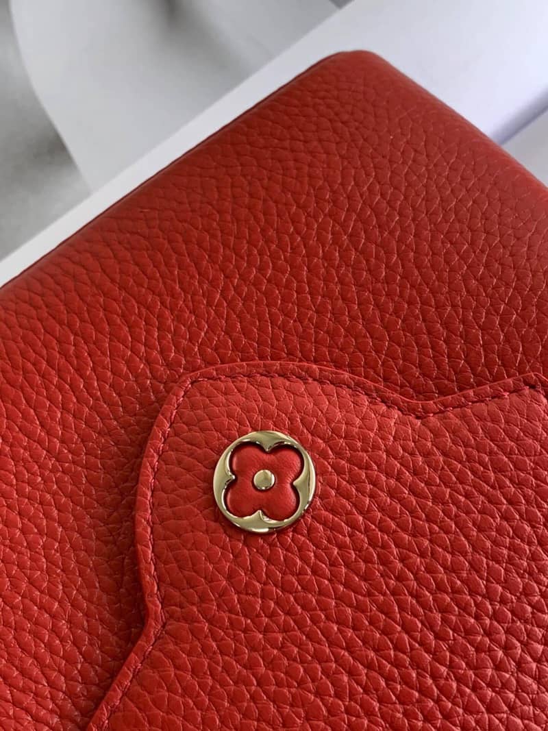 Louis Vuitton Taurillon Leather Capucines Mini Replica Bag Red M55985