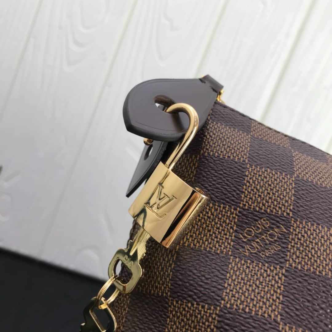 Louis Vuitton Damier Ebene Jena MM Semi Tote Replica Red M42267
