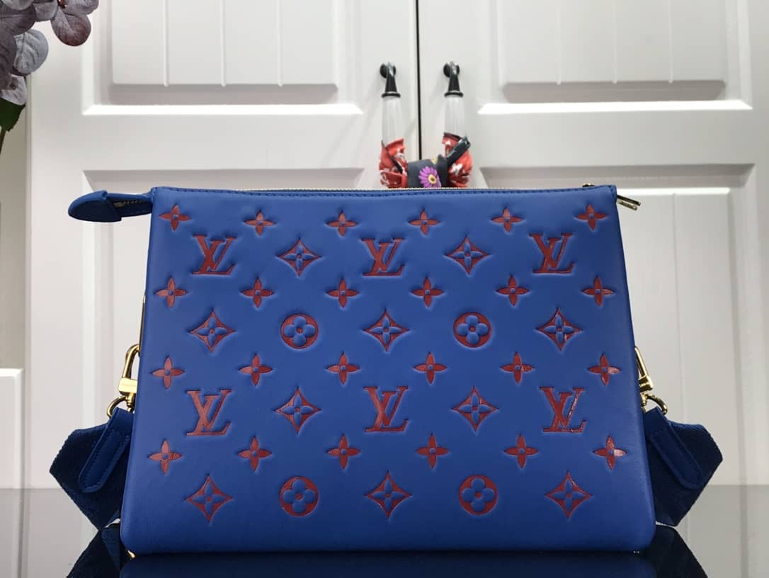 Louis Vuitton Embossed Lambskin Coussin PM Replica Bag Blue M58628