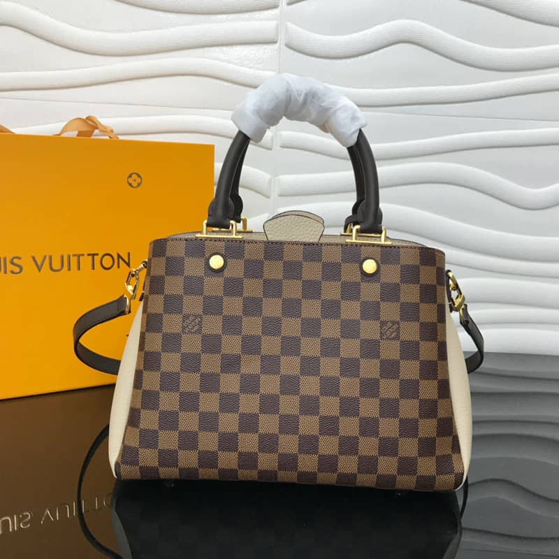 Louis Vuitton Damier Ebene Canvas Brittany Bag Replica Apricot M41674