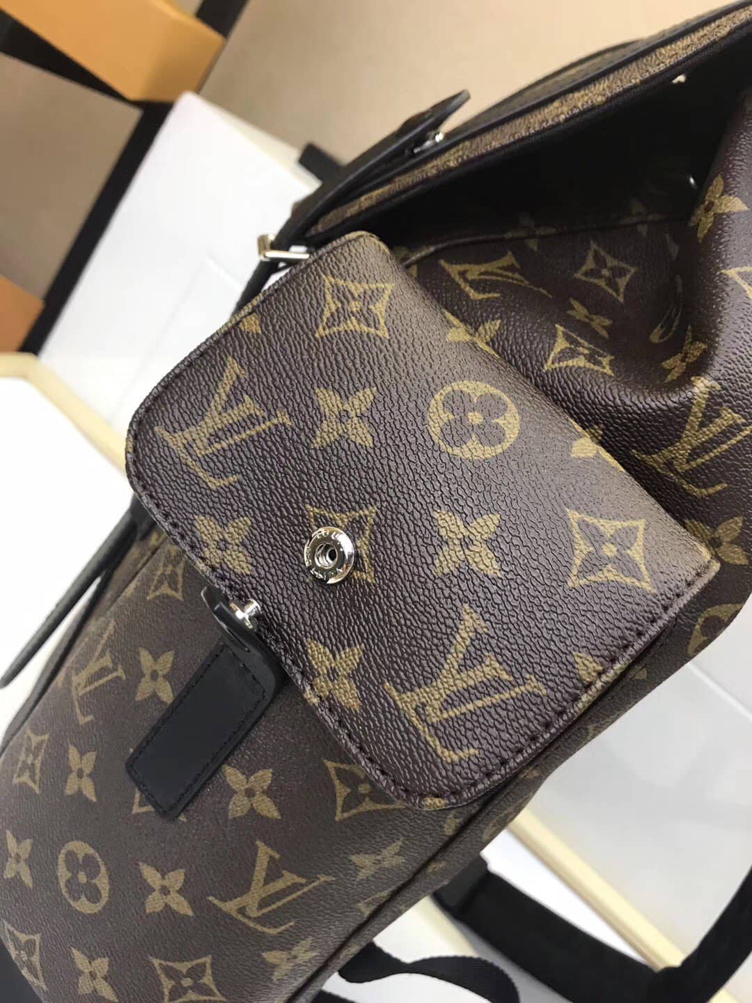 Louis Vuitton Christopher PM Monogram Macassar Canvas Leather Replica Backpack M43735