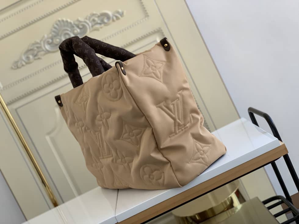 Louis Vuitton Onthego GM Nylon Monogram Pilow Giant Beige M59007 Replica Tote