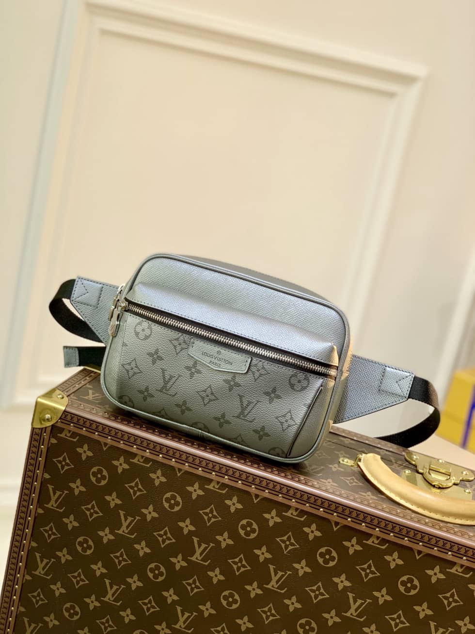 LV Bum Bag Dupe Outdoor Bumbag Monogram Eclipse Taiga Black M30245