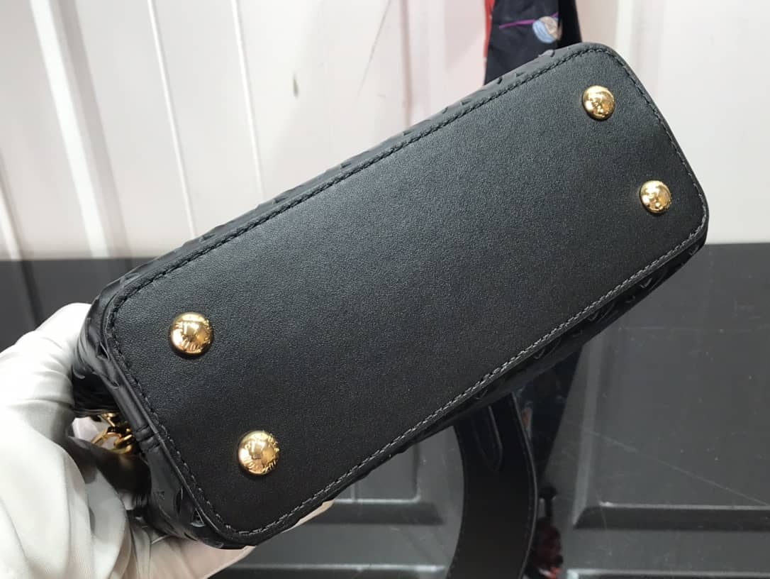 Louis Vuitton Capucines BB Cutout Leather Bag Replica Black M57228