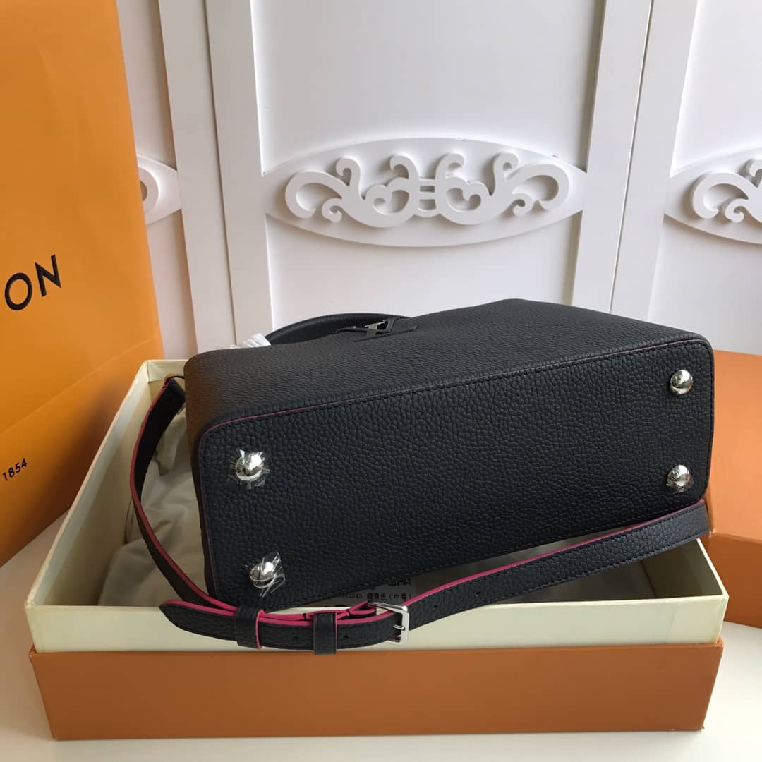 Louis Vuitton Capucines Taurillon Leather PM Tote Replica Black M42245