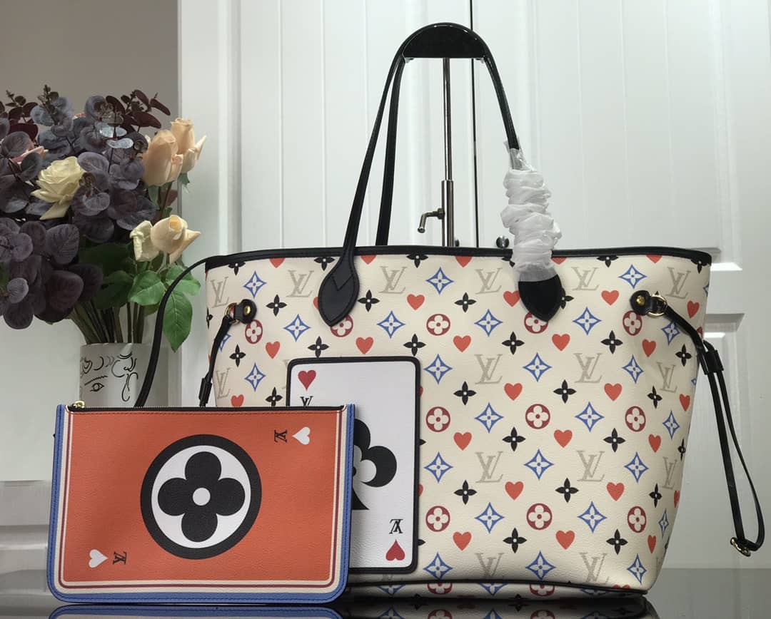 Louis Vuitton Game On Neverfull MM Tote Replica White M57462