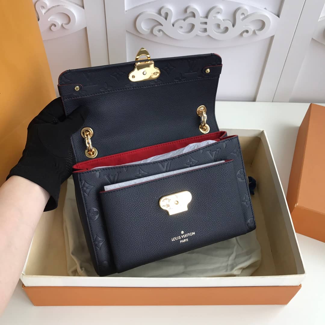 Louis Vuitton Monogram Empreinte Vavin PM Chain Replica Shoulder Bag Black M44151