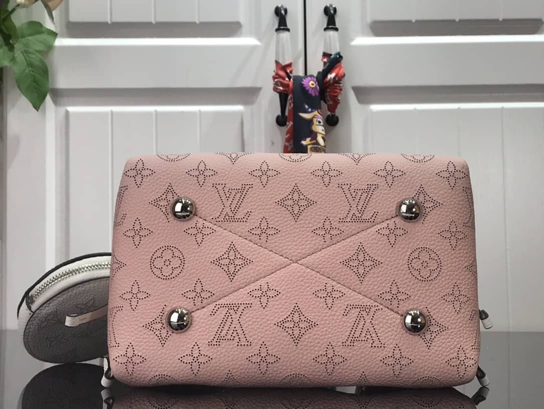 Louis Vuitton Bella Mahina Magnolia Leather Replica Bag White Pink M57068