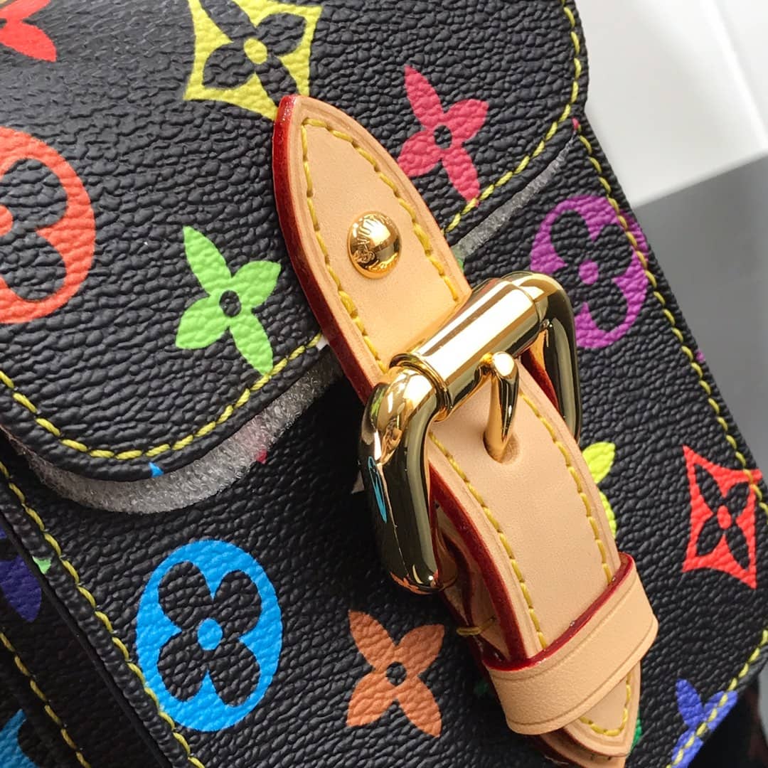 Louis Vuitton Monogram Multicolor Petit Noe Replica Shoulder Bag Black M42229