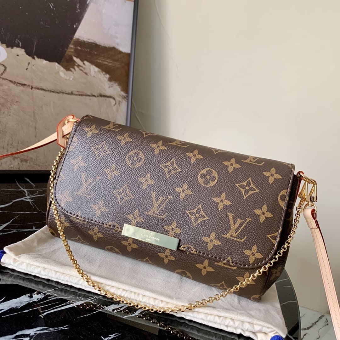 Louis Vuitton Favorite Monogram Canvas MM Replica Bag Brown M40718