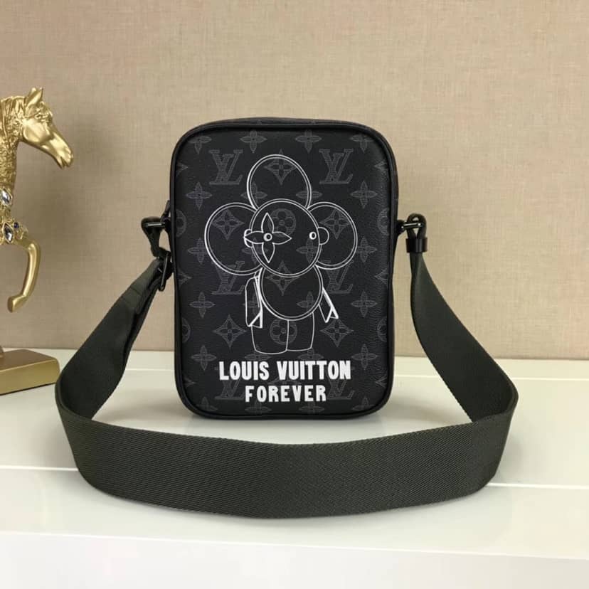 Louis Vuitton Monogram Eclipse Danube PM Vivienne Replica Shoulder Bag M43677