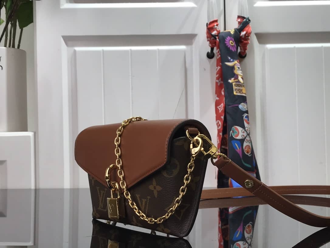 Louis Vuitton Padlock On Strap Monogram Replica Shoulder Bag Brown M80559
