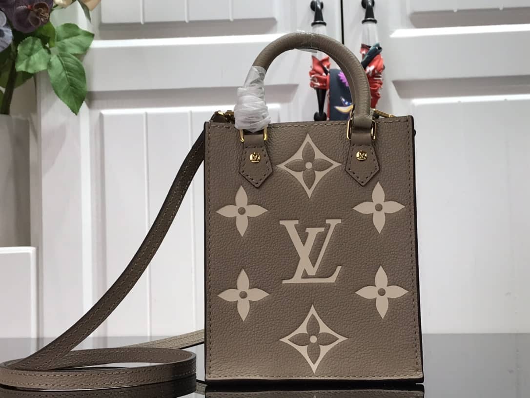 Louis Vuitton Monogram Petit Sac Plat Bag Replica Gray M80449