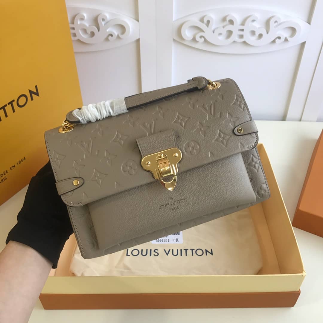 Louis Vuitton Monogram Empreinte Vavin PM Chain Replica Shoulder Bag Khaki M44151