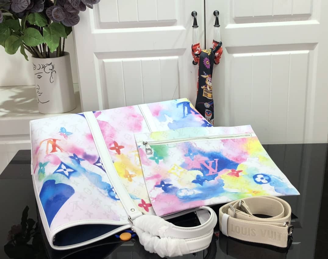 Louis Vuitton Weekend GM Watercolor Monogram Tote Replica Blue M45754