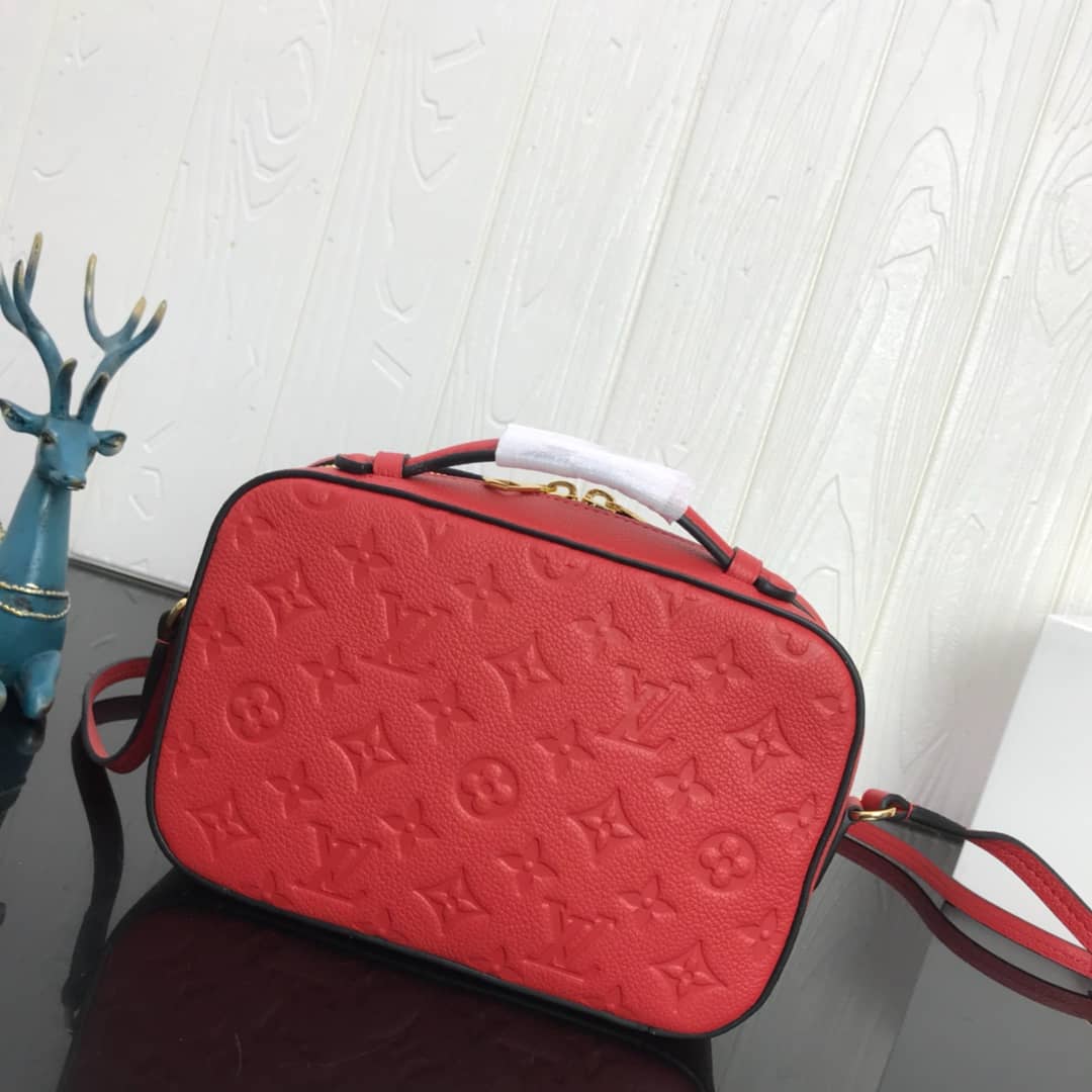 Louis Vuitton Saintonge Monogram Empreinte Replica Bag Red M44593