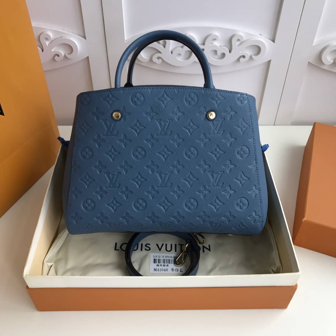 Louis Vuitton Monogram Montaigne MM Shoulder Bag Replica Blue M41048