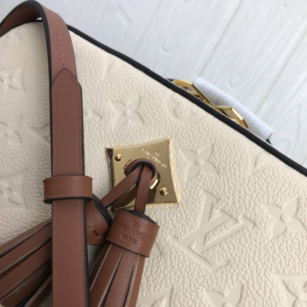 Louis Vuitton Saintonge Monogram Empreinte Replica Bag White M44593