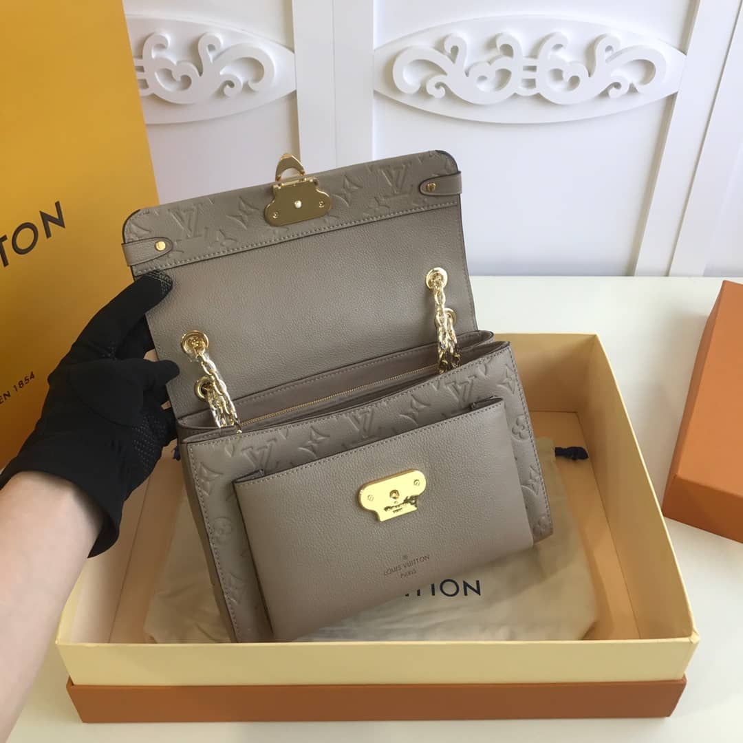 Louis Vuitton Monogram Empreinte Vavin PM Chain Replica Shoulder Bag Khaki M44151