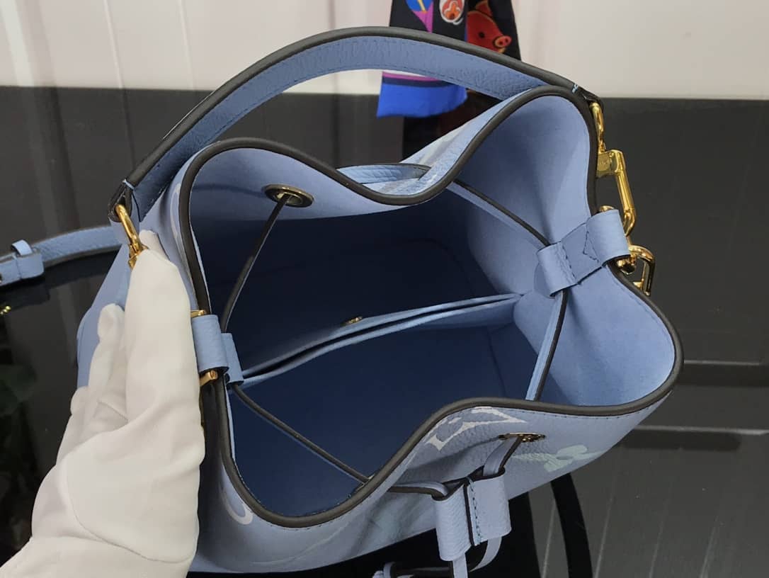 Louis Vuitton Neo Noe Monogram Leather Replica Shoulder Bag Blue M45709