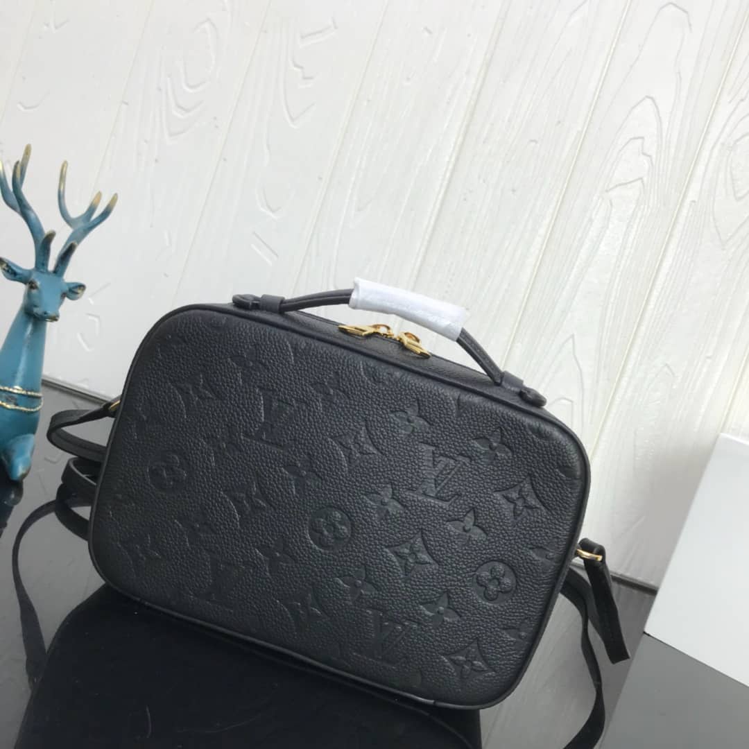 Louis Vuitton Saintonge Monogram Empreinte Replica Bag Black M44593