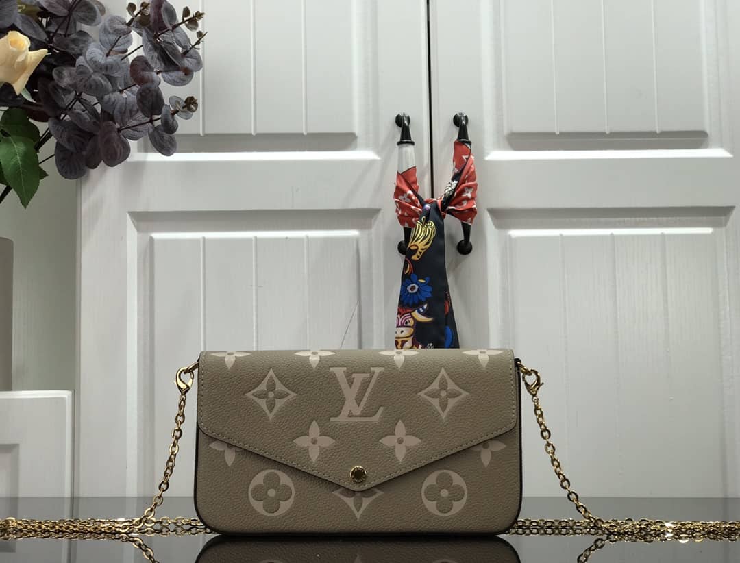 Louis Vuitton Bicolor Monogram Empreinte Replica Pochette Felice Gray M69977