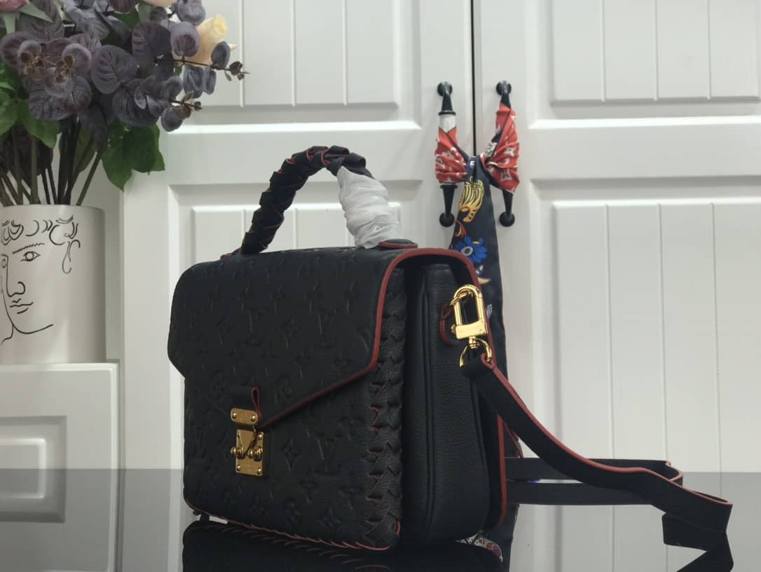 Louis Vuitton Pochette Metis Braided Monogram Empreinte Replica Black M43942