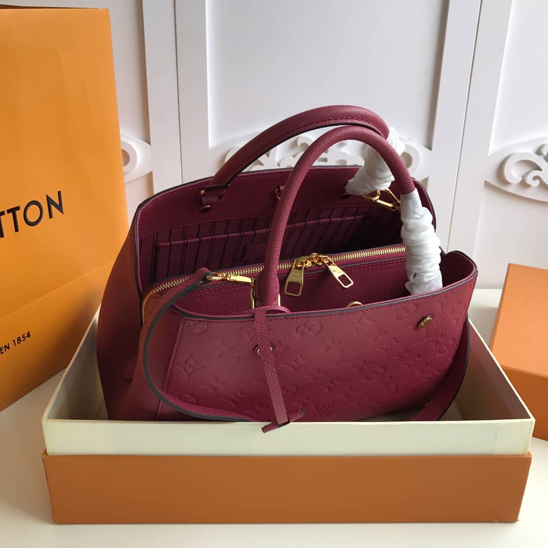 Louis Vuitton Monogram Montaigne MM Shoulder Bag Replica Red M41048