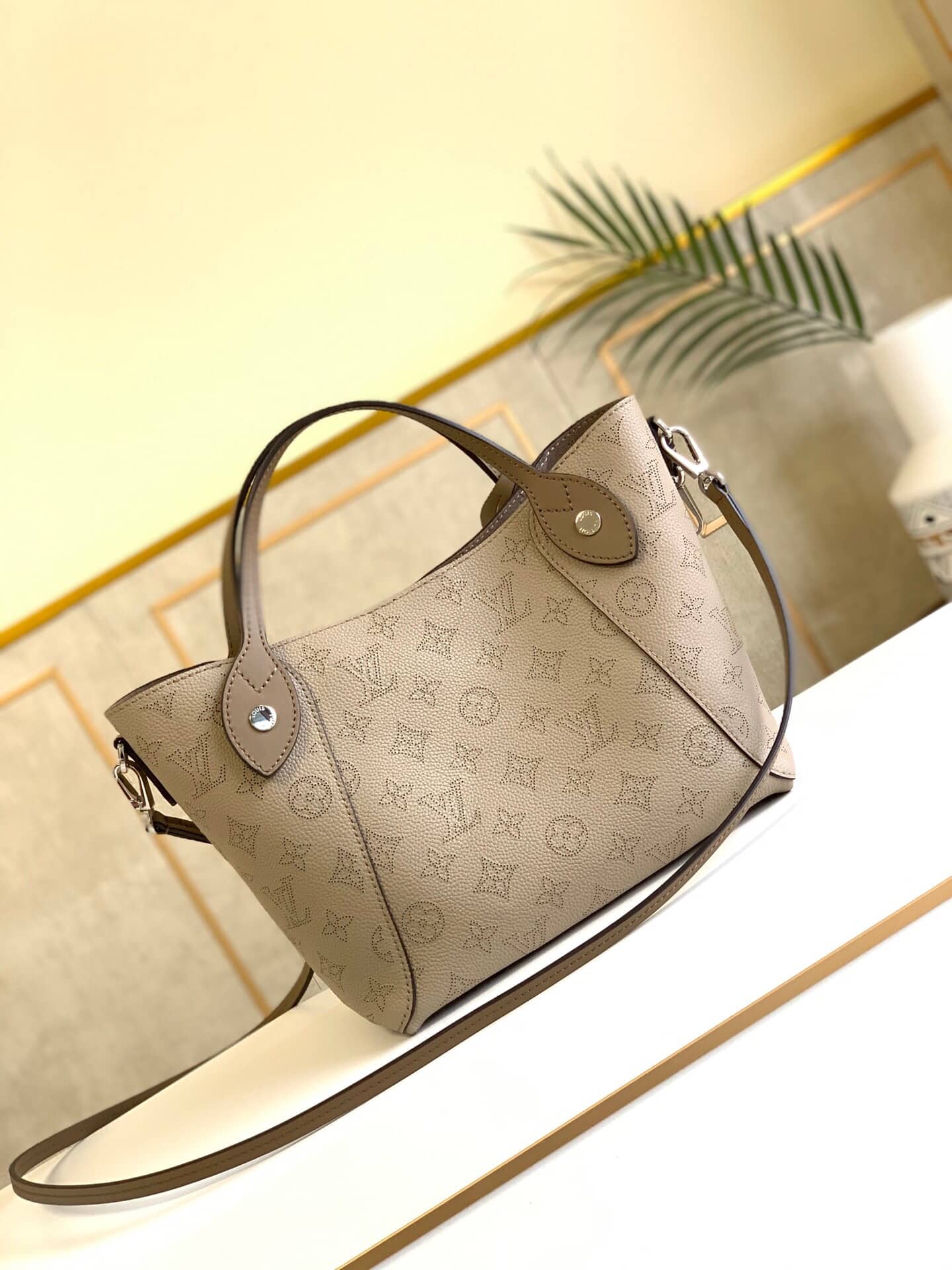 Louis Vuitton Mahina Hina PM Leather Tote Replica Apricot M54353