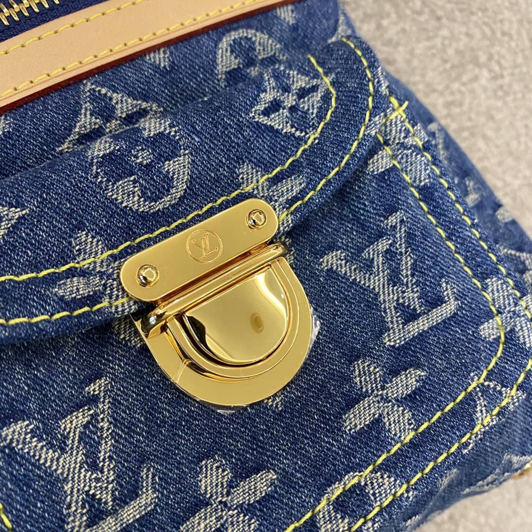 Louis Vuitton Monogram Denim Baggy PM Bag Replica Blue M44464