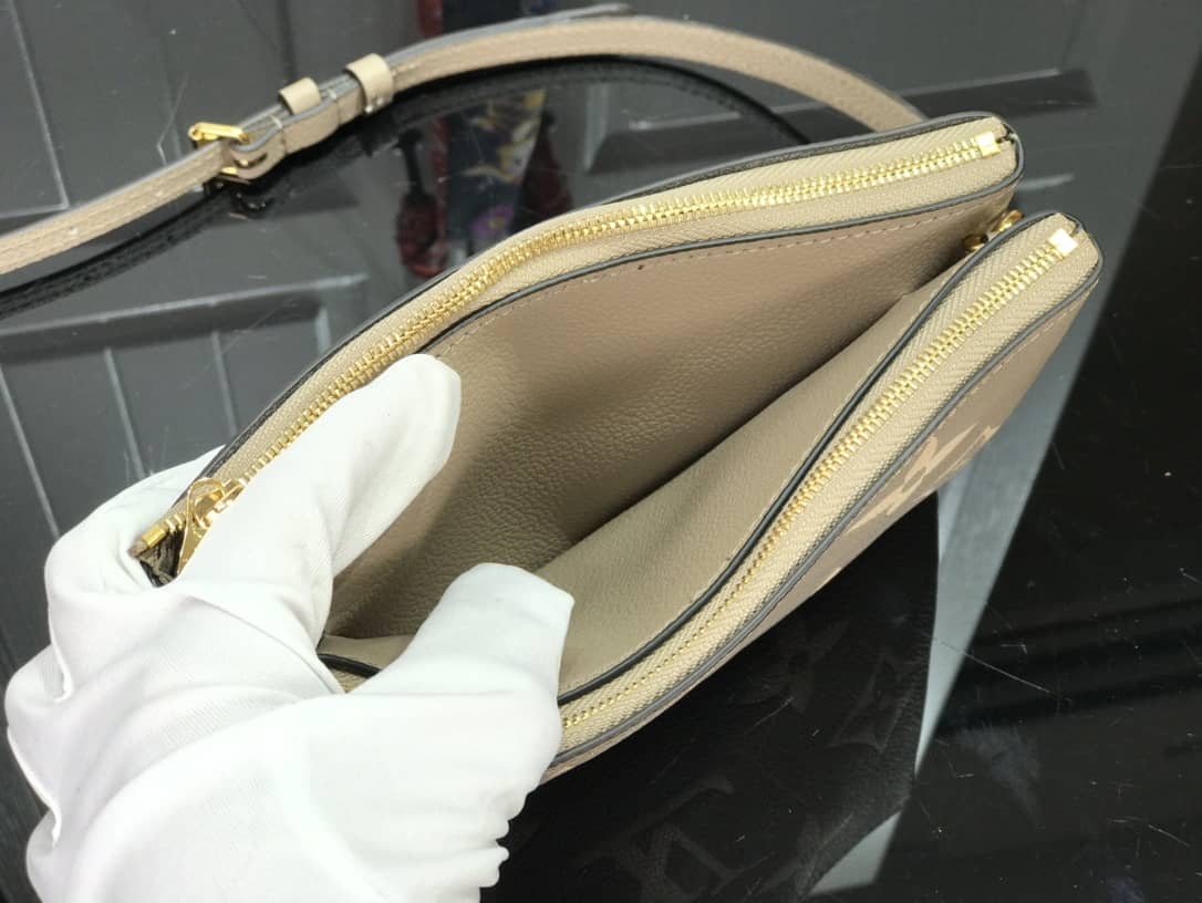 Louis Vuitton Double Zip Monogram Empreinte Leather Replica Pochette M80084