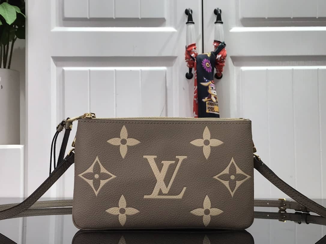 Louis Vuitton Double Zip Monogram Empreinte Leather Replica Pochette M80084