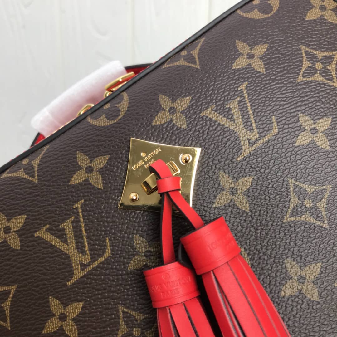 Louis Vuitton Canvas Saintonge Replica Camera Bag Red M43555