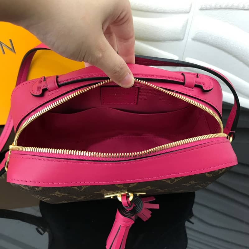 Louis Vuitton Saintonge Monogram Canvas Replica Shoulder Bag Pink Red M43557