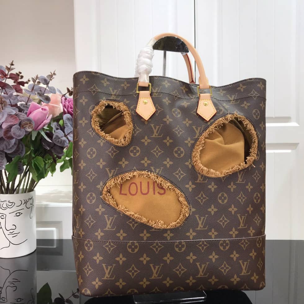 Louis Vuitton Monogram X Comme Des Garons Burned Holes Tote M40011 Replica