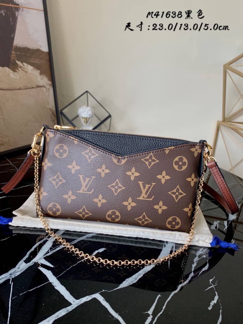 Louis Vuitton Pallas Replica Clutch Monogram 2way Black M41638