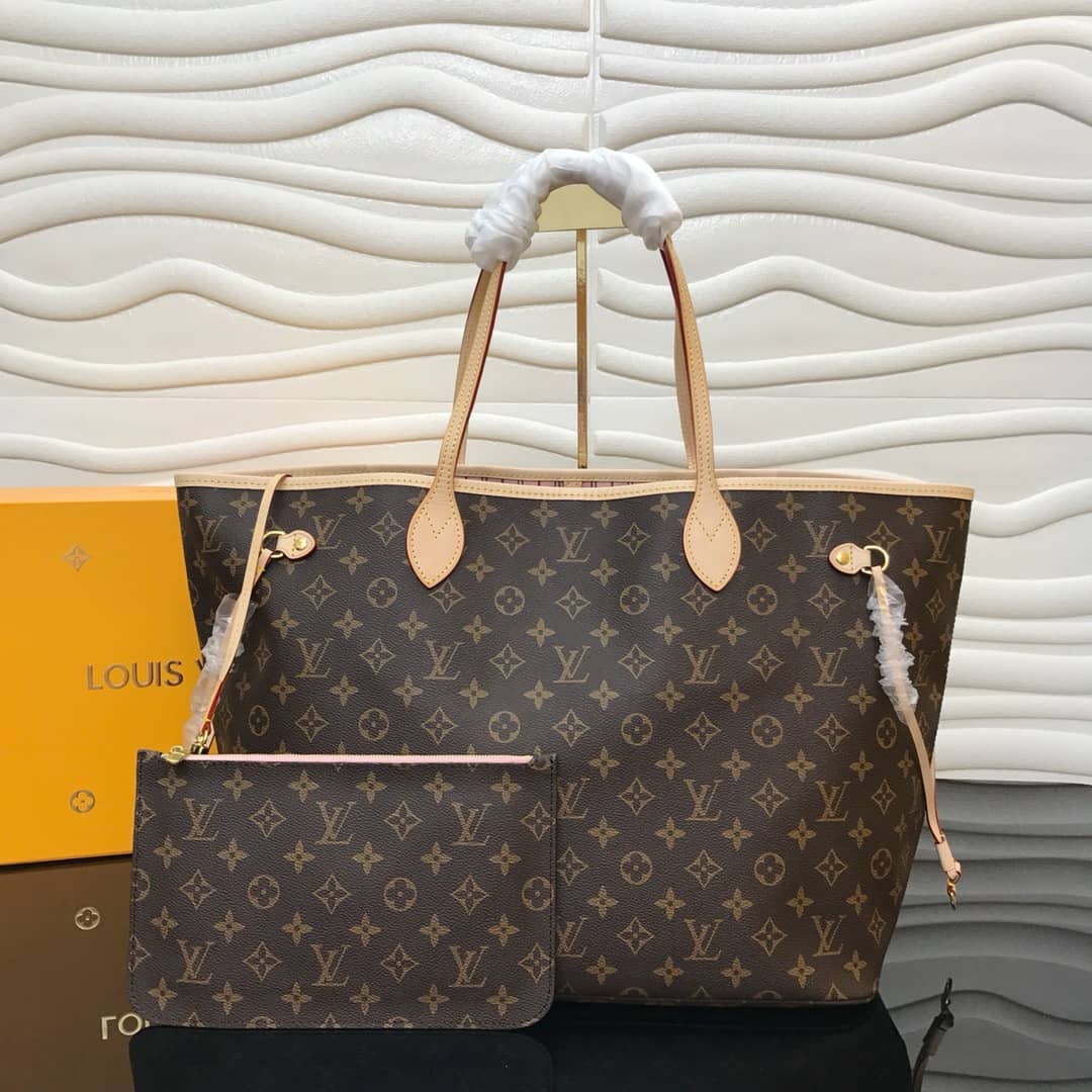 Louis Vuitton Neverfull Dupe Monogram GM Shoulder Bag Replica Pink M40990