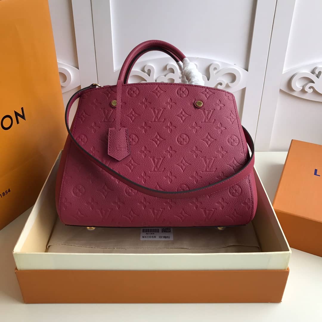 Louis Vuitton Monogram Montaigne MM Shoulder Bag Replica Red M41048