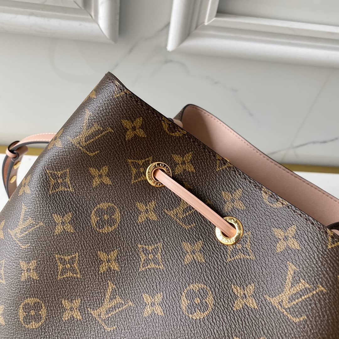 Louis Vuitton Neo Noe Monogram Replica Drawstring Bag Rose M44022