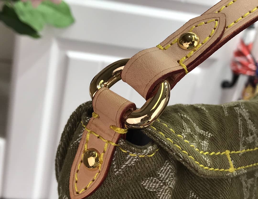 Louis Vuitton Monogram Denim Mini Pleaty Replica Shoulder Bag Green M95050