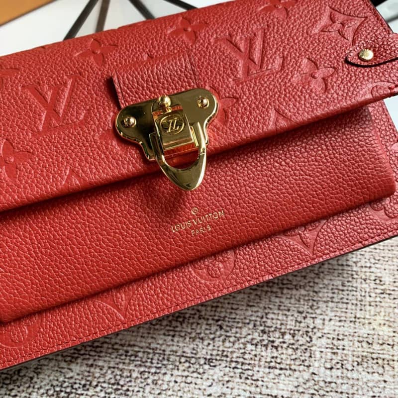 Louis Vuitton Monogram Empreinte Vavin Chain Long Wallet Replica Red M67839