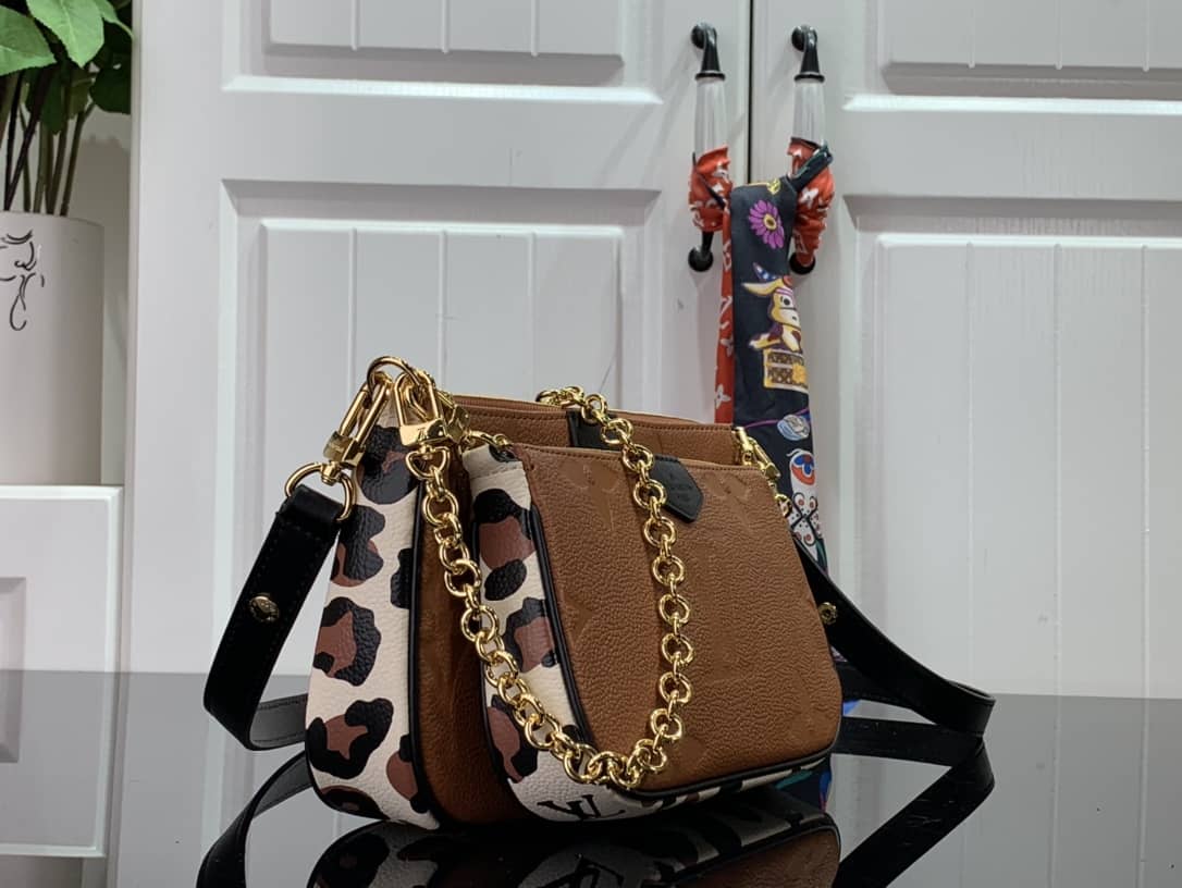 Louis Vuitton Pochette Monogram Empreinte Cowhide Leather Replica Crossbody Bag M45777