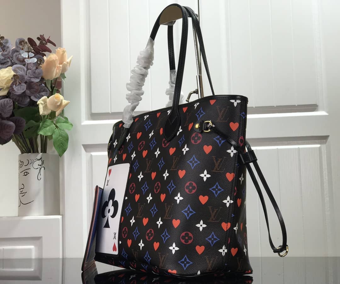 Louis Vuitton Game On Neverfull MM Tote Replica Black M57462