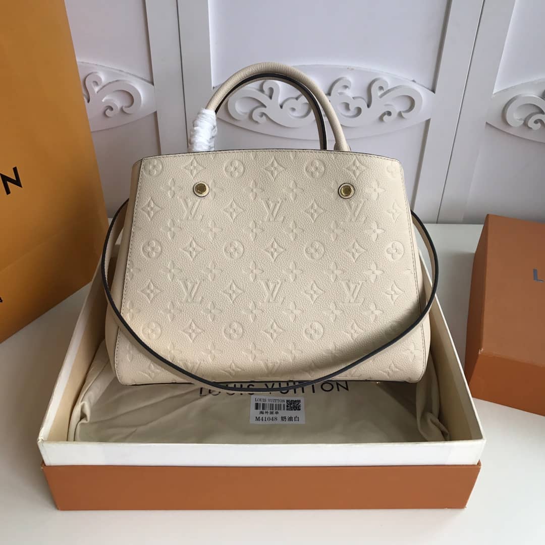 Louis Vuitton Monogram Montaigne MM Shoulder Bag Replica White M41048