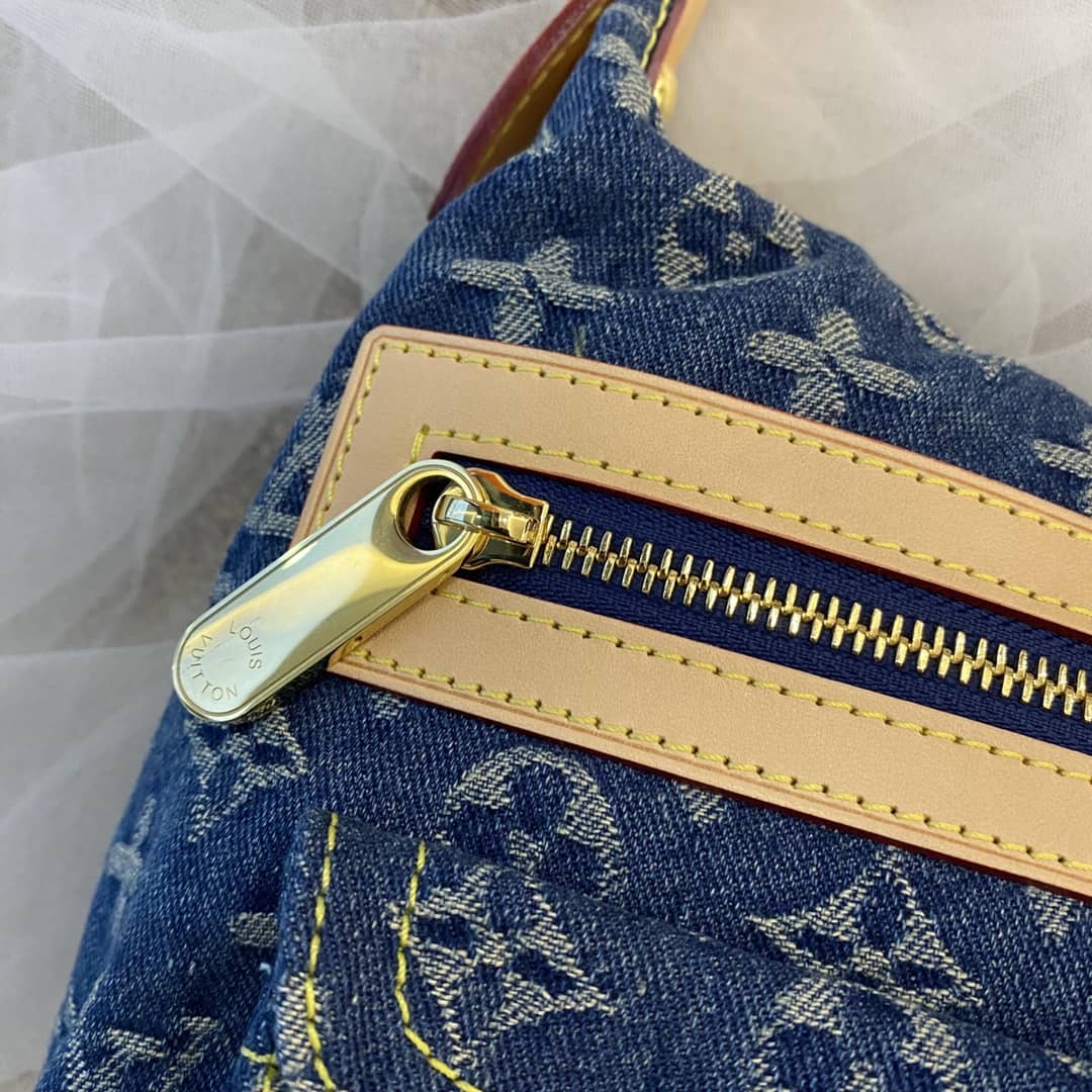Louis Vuitton Monogram Denim Baggy PM Bag Replica Blue M44464